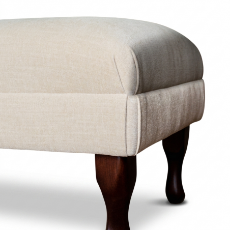Bench Footstool in Adrano Oatmeal Velvet Fabric| Beaumont