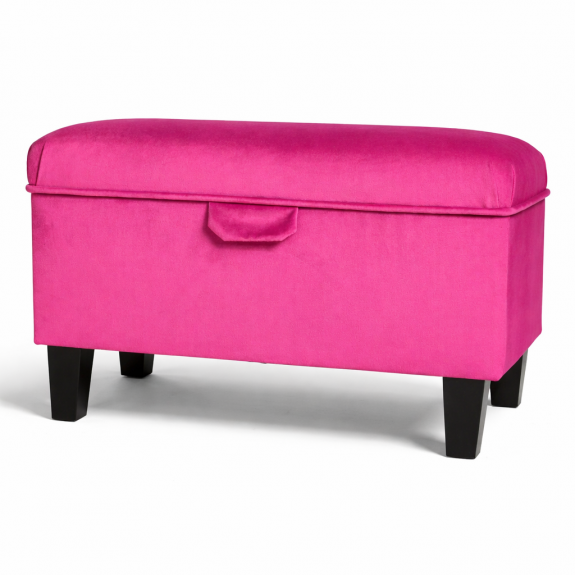 Storage Footstool in a Cambio Fuchsia Matt Luxury Velvet Fabric