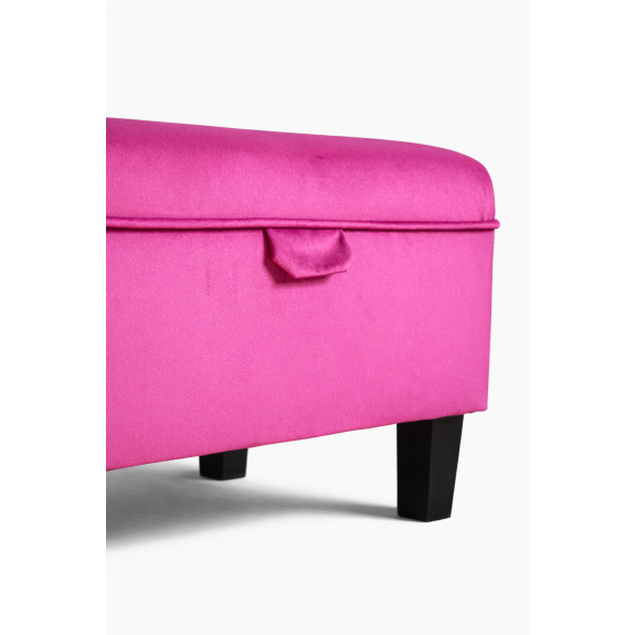 Storage Footstool in a Cambio Fuchsia Matt Luxury Velvet Fabric