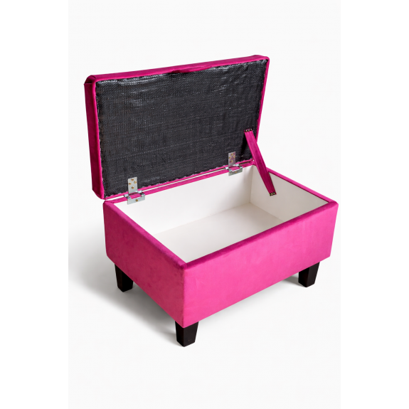 Storage Footstool in a Cambio Fuchsia Matt Luxury Velvet Fabric