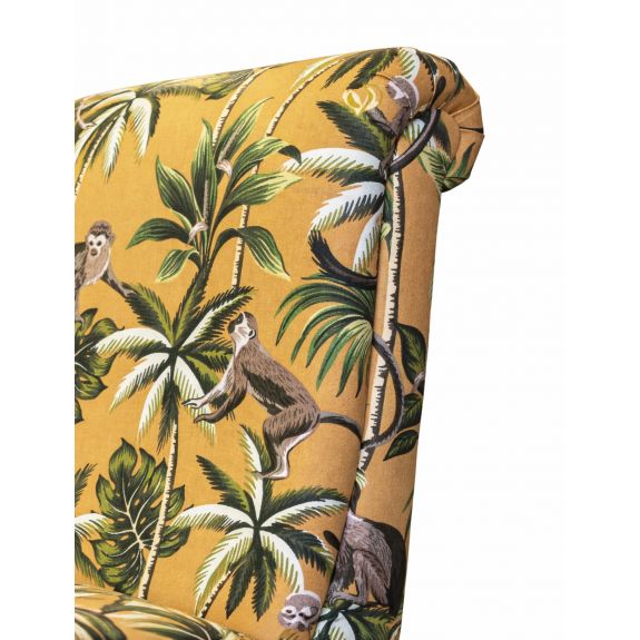 Bedroom Chair in a Fryetts Monkey Ochre Tropical Fabric