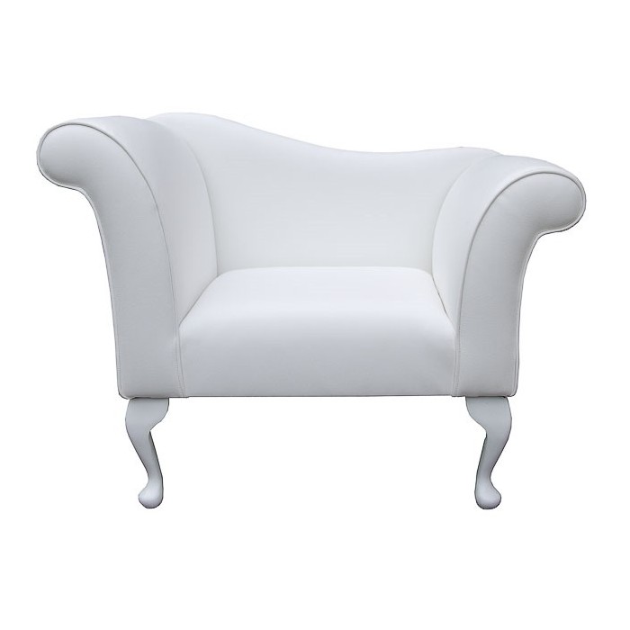 Designer Chaise Chair in a White Faux Leather - ULT1210