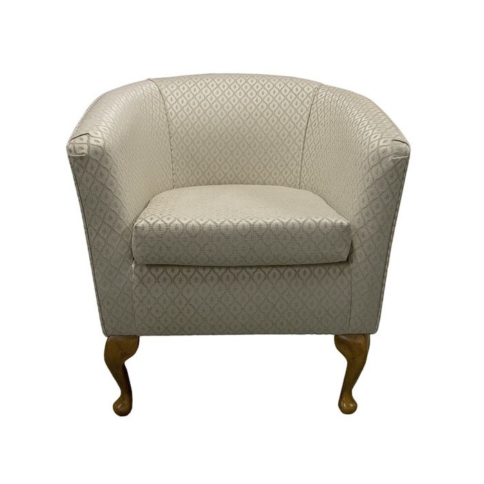 Designer Tub Chair in a Beige fabric