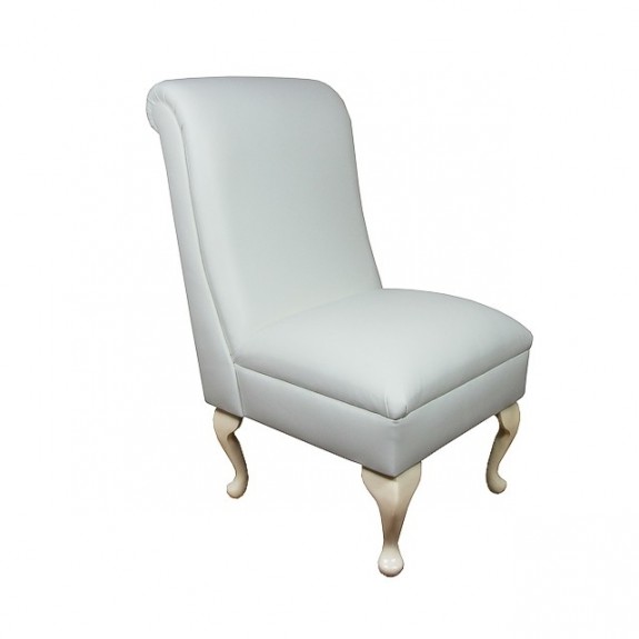 white leather bedroom chair