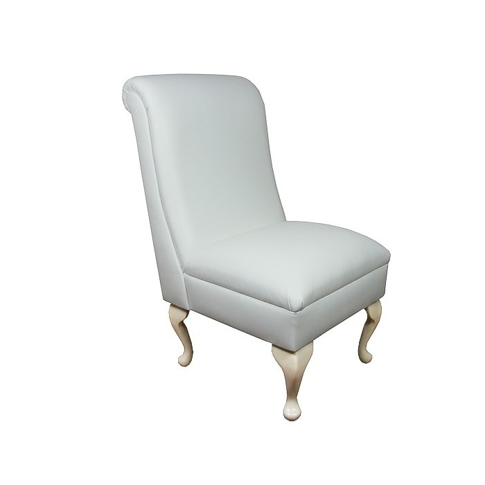 white leather bedroom chair