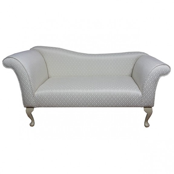 Designer Chaise Sofa in a Woburn Oyster Trellis Fabric