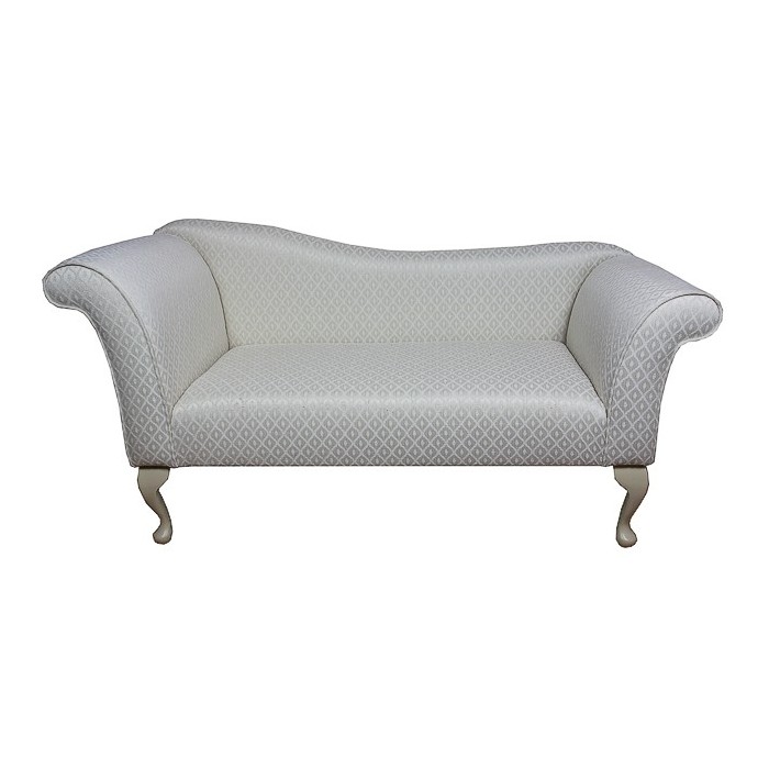 Designer Chaise Sofa in an oyster Trellis Fabric - 17084  (Standard Size)