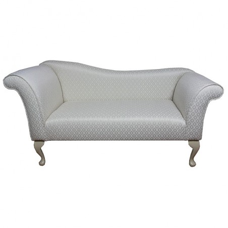 Designer Chaise Sofa in an oyster Trellis Fabric - 17084  (Standard Size)