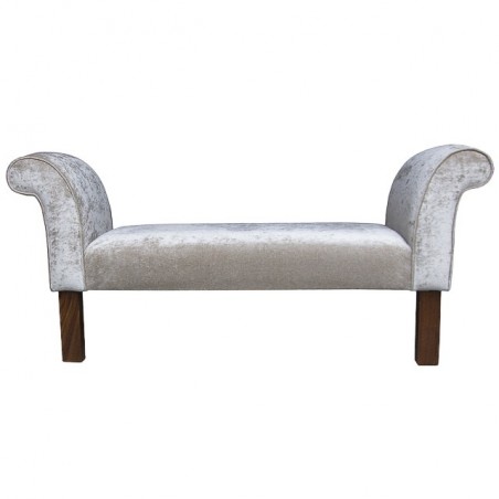 56" Medium Window Seat Settle in Pastiche Crush Plain Lichen Fabric