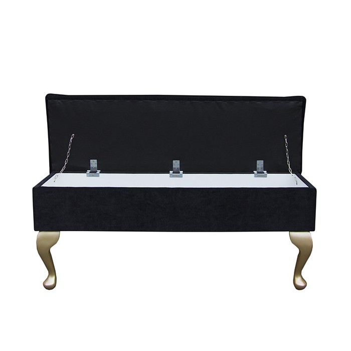black dressing table stool with storage