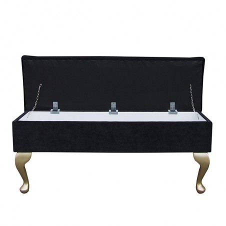 black dressing table stool with storage