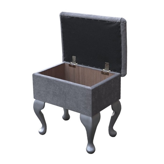 Small grey velvet stool