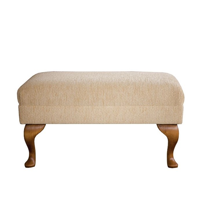 yellow boucle footstool