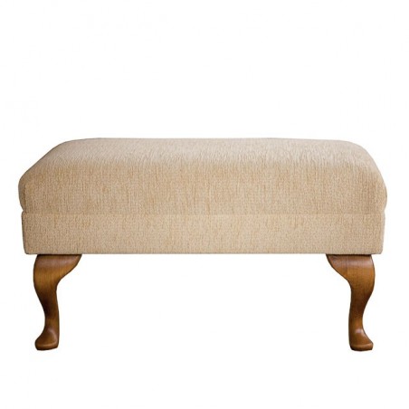 yellow boucle footstool