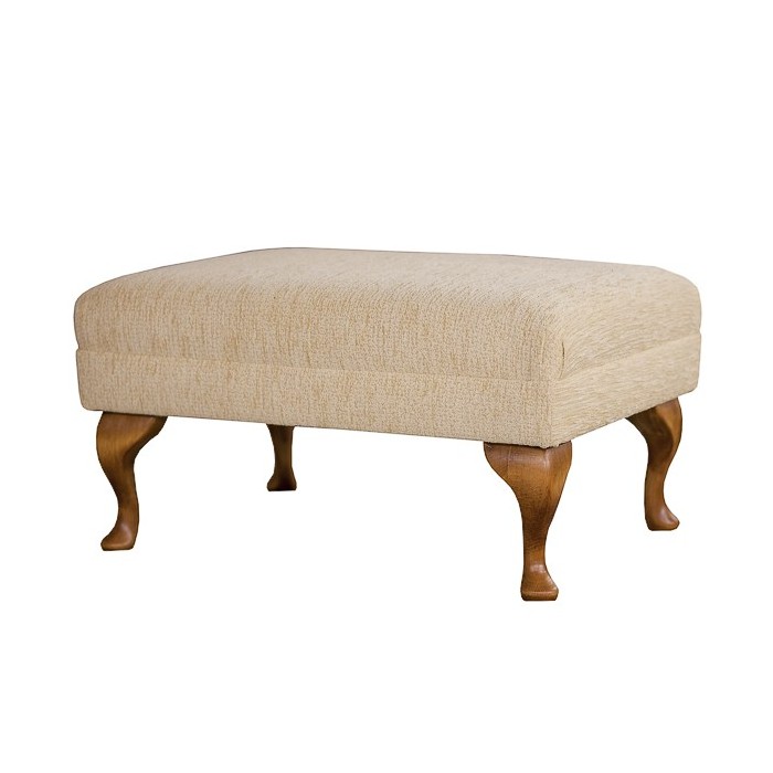 Footstool in a Boucle Straw yellow Fabric