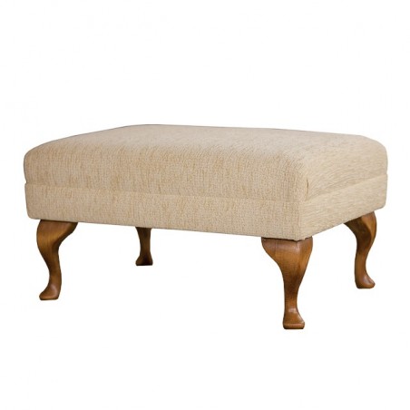 Footstool in a Boucle Straw yellow Fabric