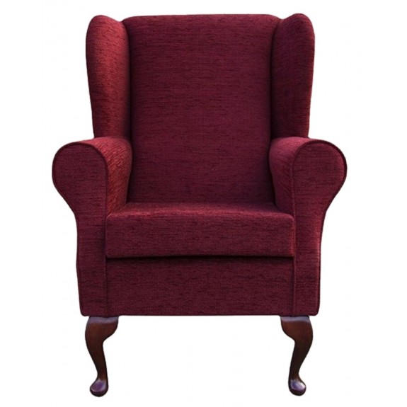 Standard Wingback Fireside Westoe Chair in a Portobello Boucle Claret Fabric