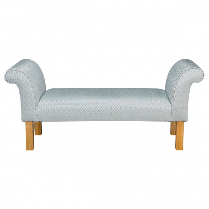 Medium Window Seat in Woburn Trellis Blue Fabric SR17081 | Beaumont