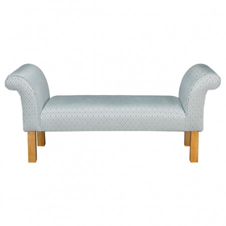 Medium Window Seat in Woburn Trellis Blue Fabric SR17081 | Beaumont