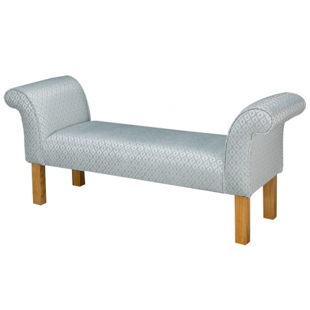 Medium Window Seat in Woburn Trellis Blue Fabric SR17081 | Beaumont