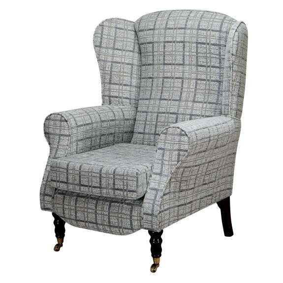 grey check armchair