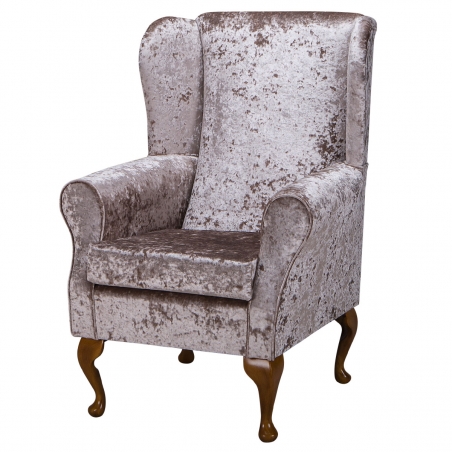 Standard Wingback Chair in a Shimmer Mink Fabric | Beaumont