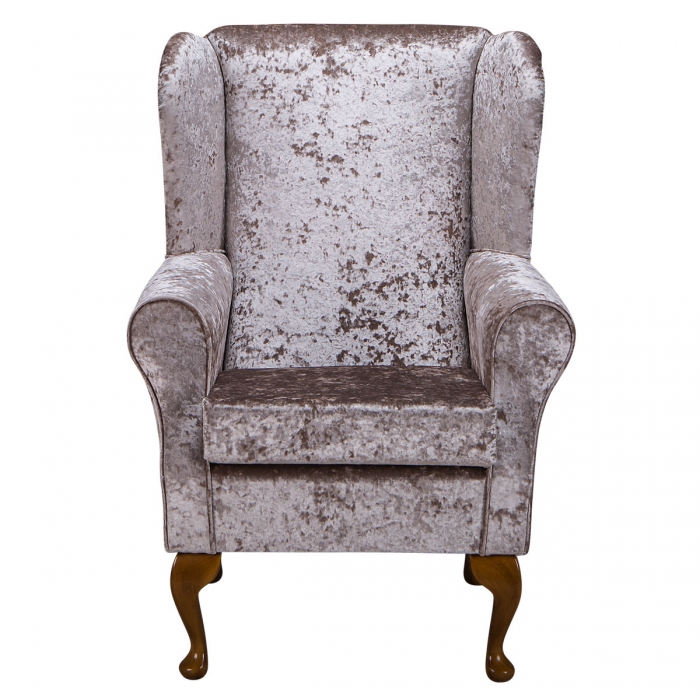 Standard Wingback Chair in a Shimmer Mink Fabric | Beaumont
