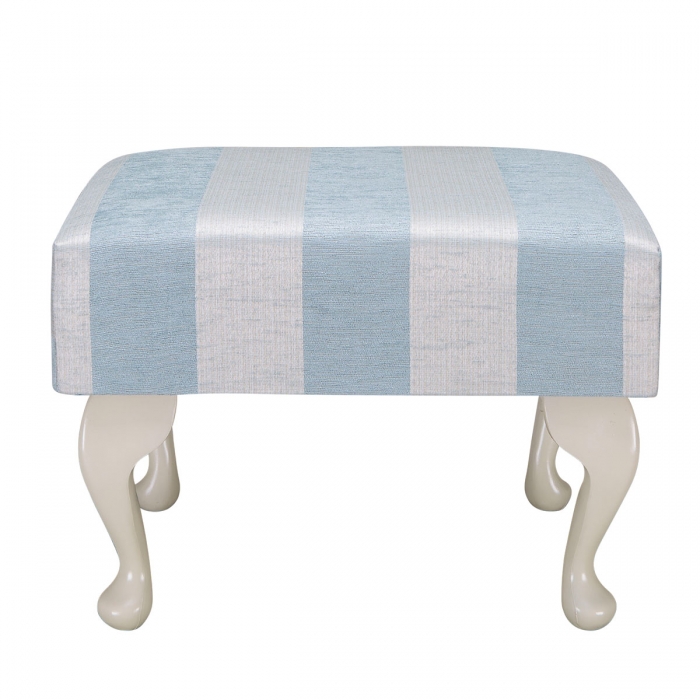 blue stripe small footstool