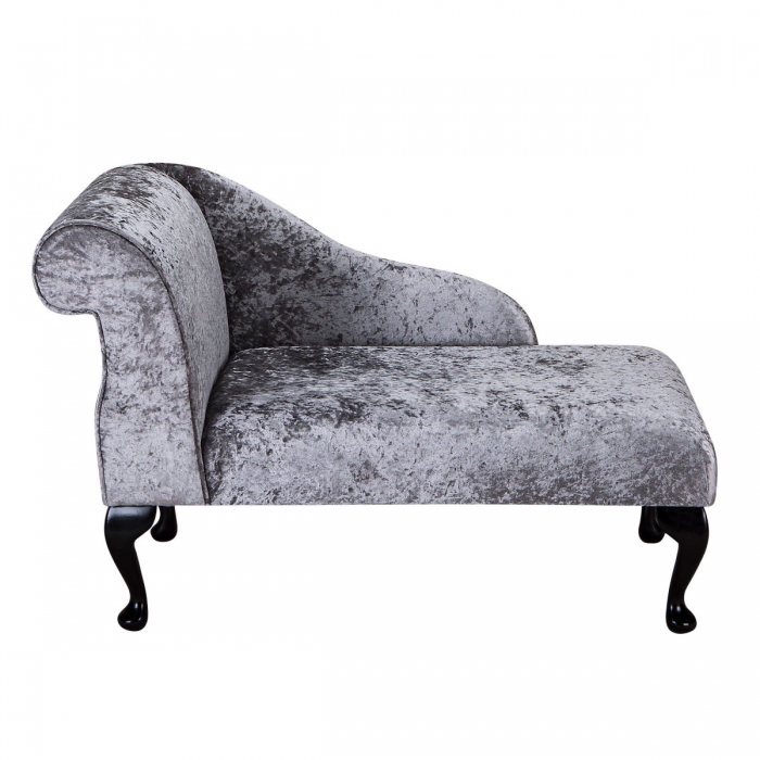 Mini Chaise Longue in a Shimmer Steel Crushed Velvet Fabric | Beaumont Mini Chaise Longue in a Shimmer Steel Crushed Velvet Fabric | Beaumont