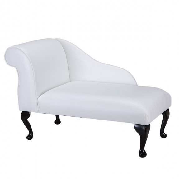 Mini Chaise Longue in a White Faux Leather | Beaumont