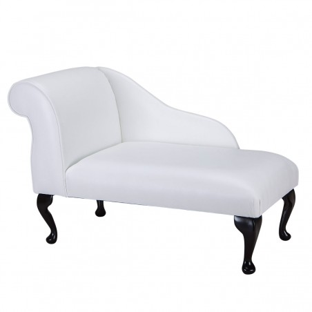 Mini Chaise Longue in a White Faux Leather | Beaumont