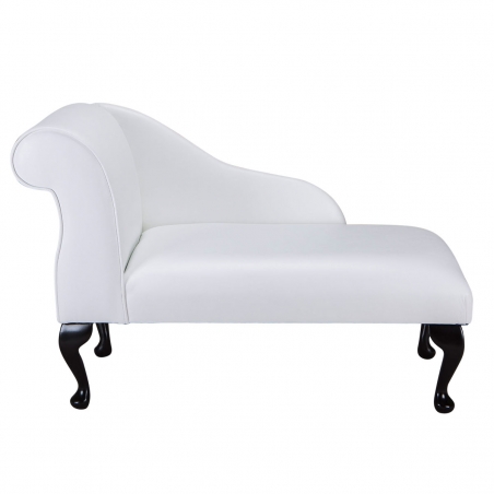 41" Mini Chaise Longue in a White Faux Leather