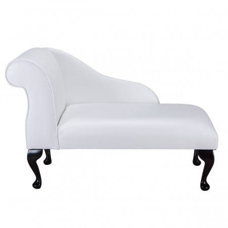 Mini Chaise Longue in a White Faux Leather | Beaumont