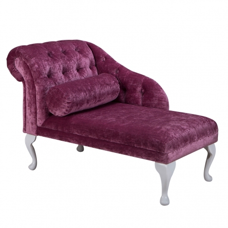 Medium Chaise Longue in Pastiche Plain Berry Fabric SR18068 | Beaumont