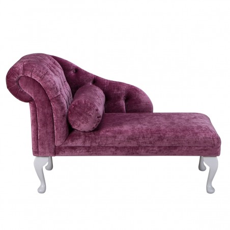 Medium Chaise Longue in Pastiche Plain Berry Fabric SR18068 | Beaumont