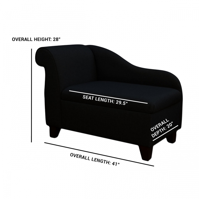 Storage Chaise Longue in Pimlico Crush Chocolate Fabric SR16014 | Beaumont