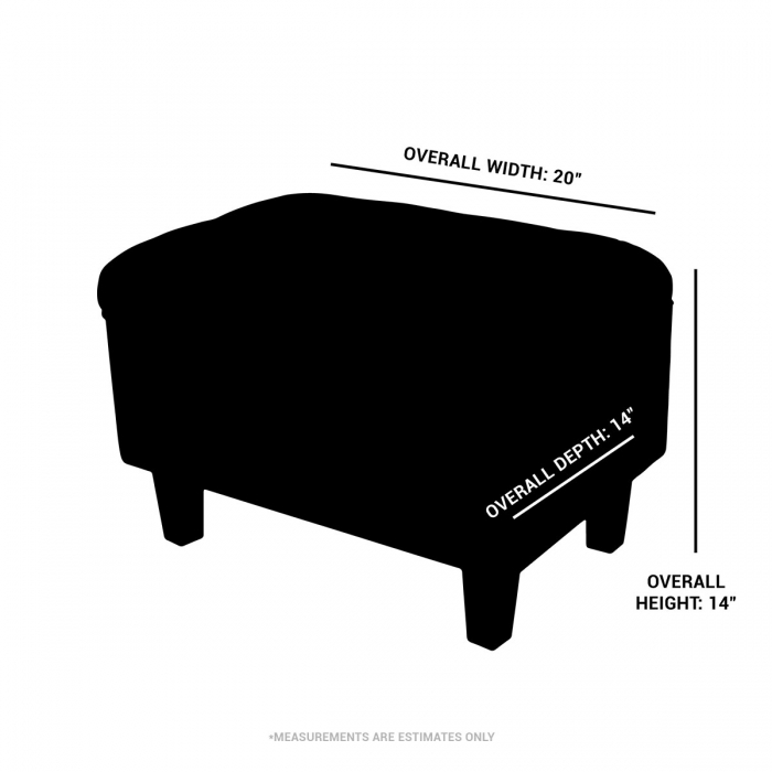 dark grey footstool dimensions