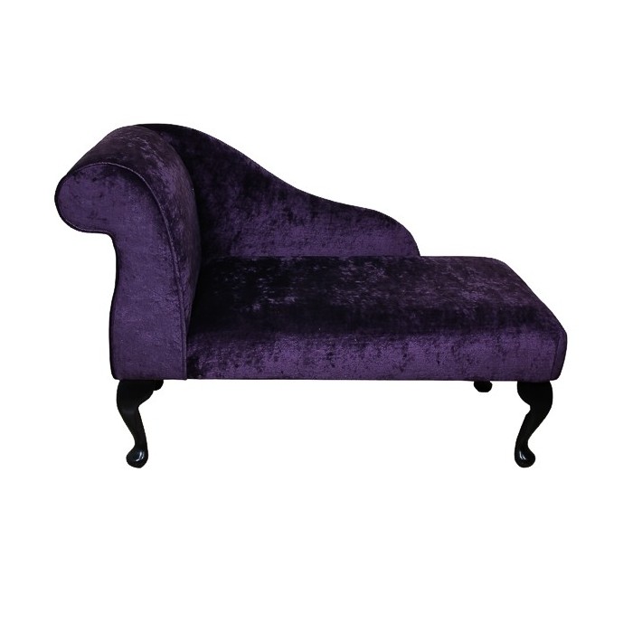 purple crushed velvet chaise longue