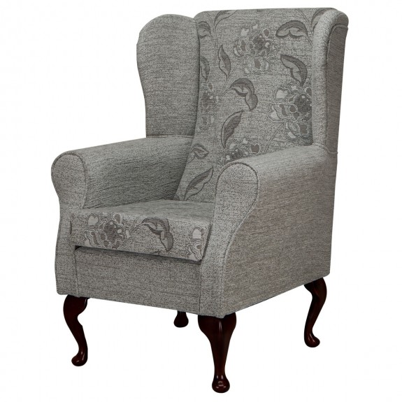 Wingback Chair in a Maida Vale Floral and Plain Fabric | Beaumont