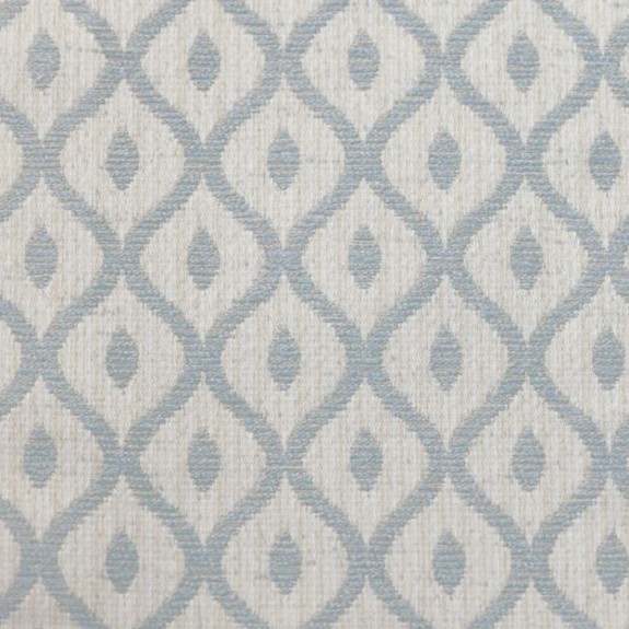 56" Medium Window Seat Settle in a Woburn Trellis Blue Fabric
