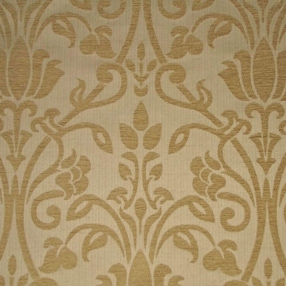 41" Standard Window Seat Settle in Woburn Floral Gold Chenille Fabric