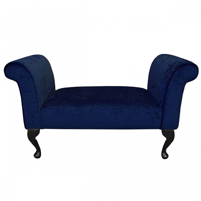 Window Seat in Pastiche Crush Plain Navy Fabric SR18071 | Beaumont