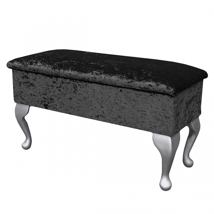 crushed velvet dressing table stool with storage