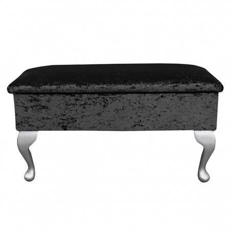 medium velvet dressing table stool with storage