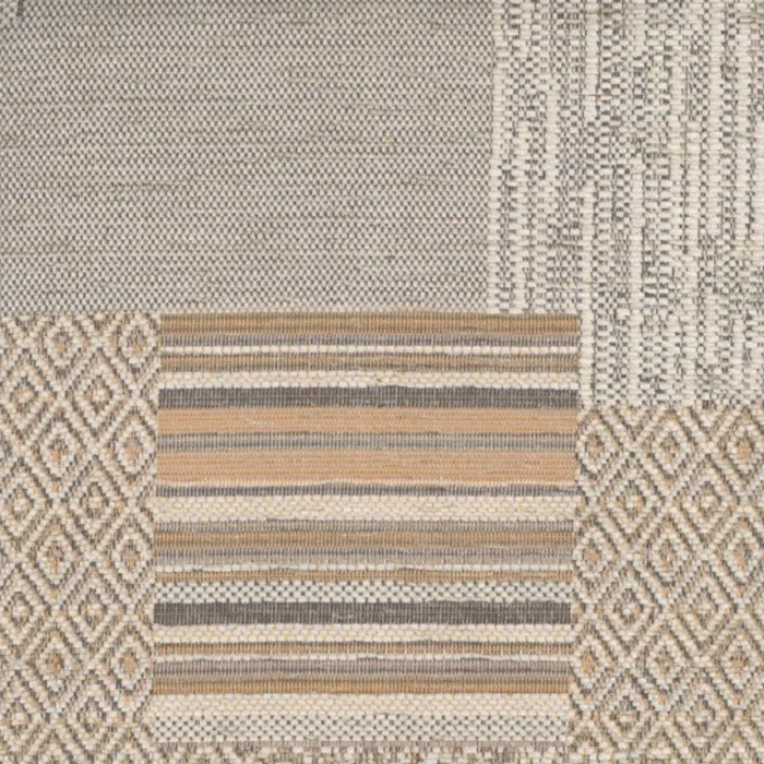 Footstool in a Maida Vale Patchwork Stone Fabric SR14660 | Beaumont