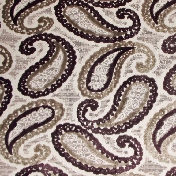 LUXE 60" Large Chaise Longue in an Eleganza II Paisley Damson Fabric