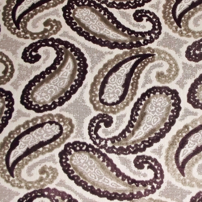 Chaise Longue in Eleganza II Paisley Damson Fabric SR17392 | Beaumont