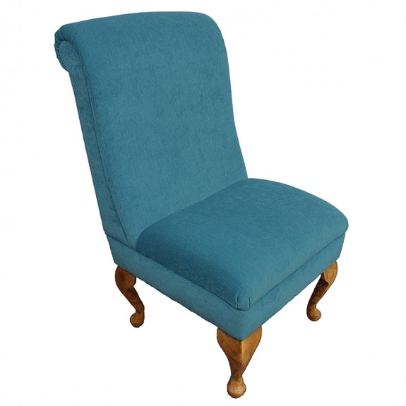 Bedroom Chair in a Pimlico Crush Blue Azure Fabric SR16012 | Beaumont