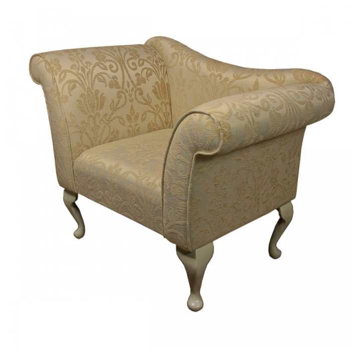 Designer Chaise Chair in Woburn Medallion Gold Fabric SR17050 | Beaumont