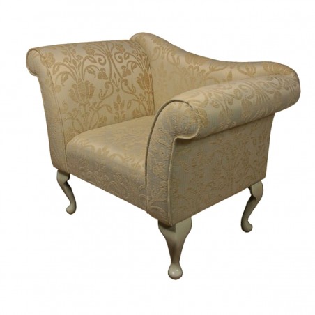 Designer Chaise Chair in Woburn Medallion Gold Fabric SR17050 | Beaumont